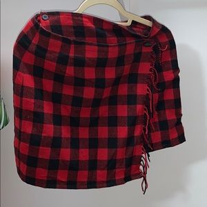 Flannel pattern mini skirt